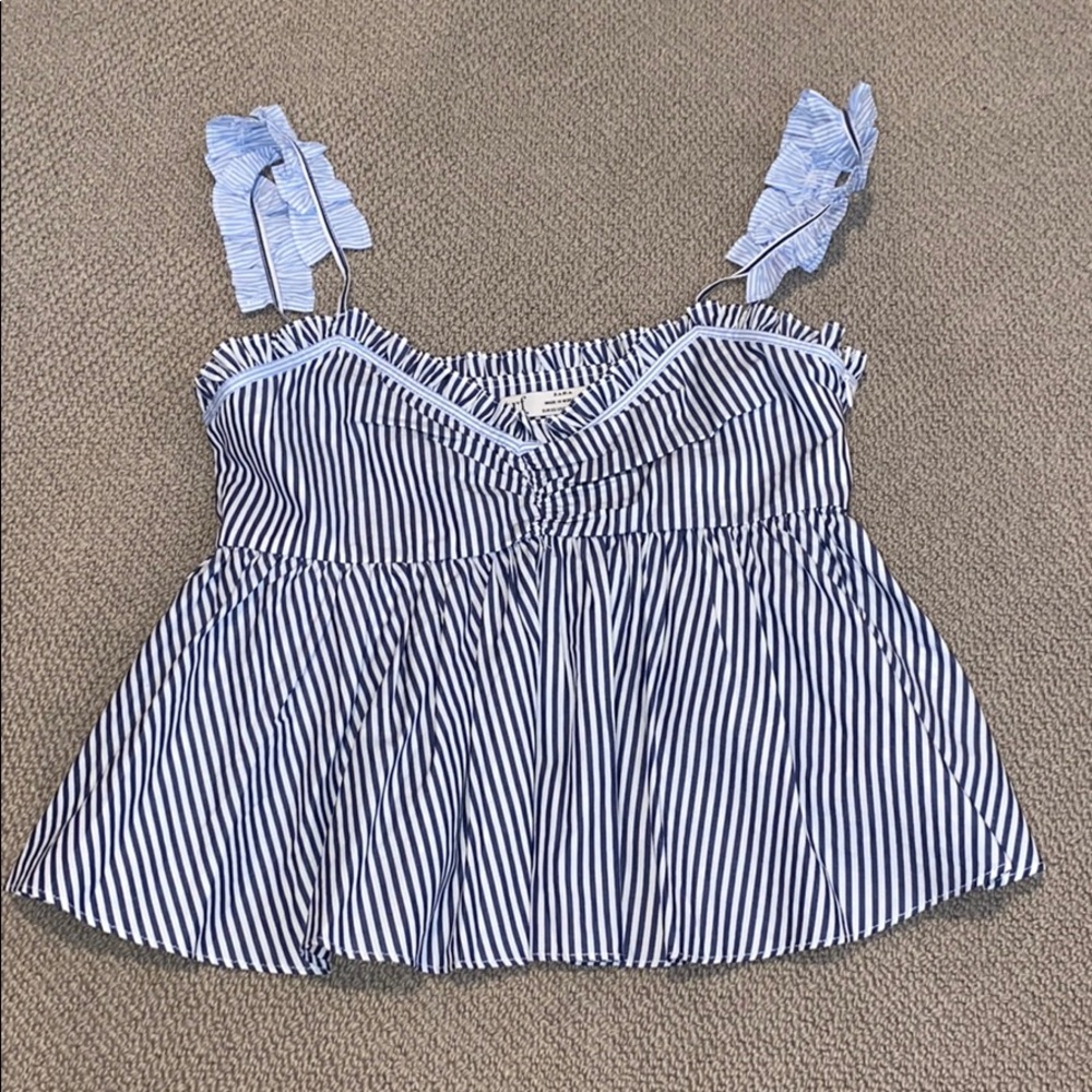 zara flowy striped top